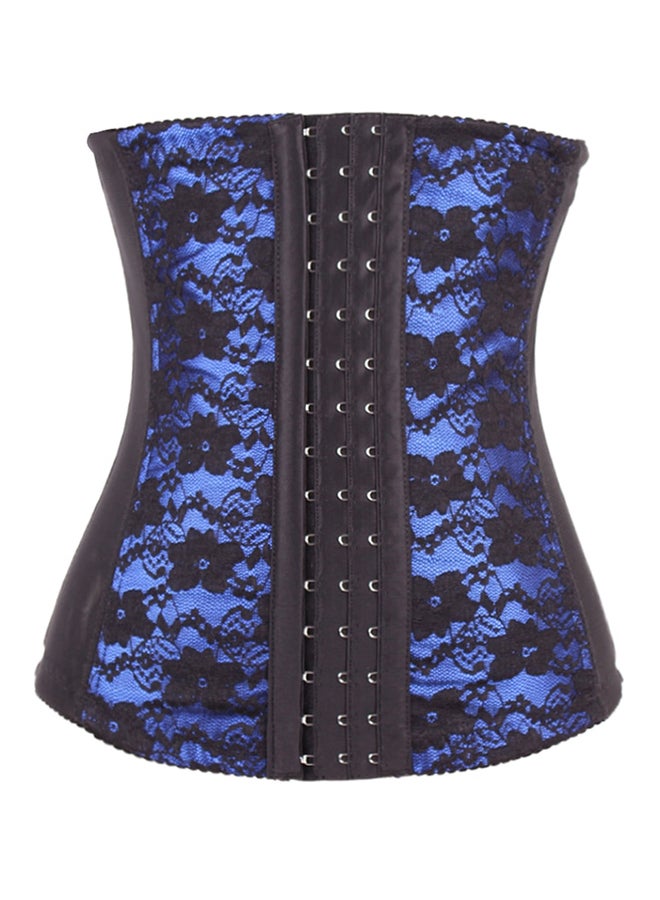 Pattern Hook Waist Training Corset Blue/Black