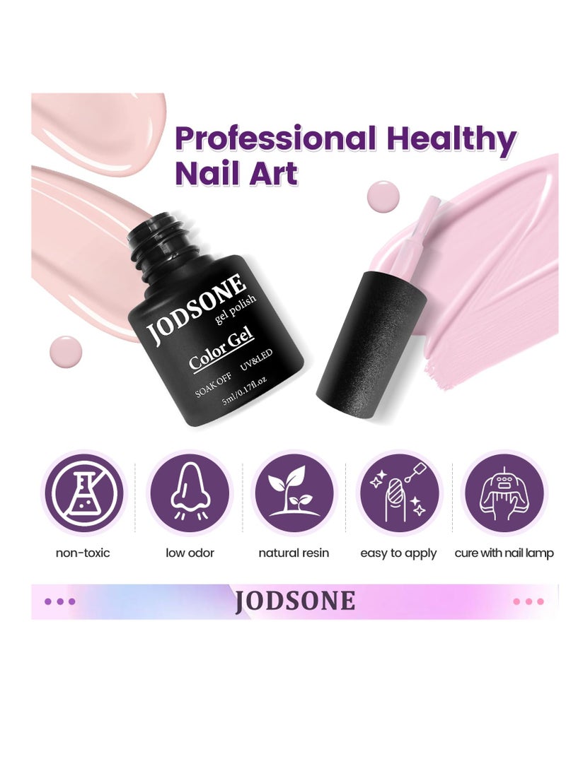 JODSONE Gel Nail Set 20 Colors High Shine Gorgeous Gel Polish Base Top Matte Coat Nice Gifts Show Charm