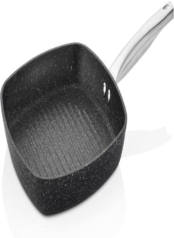 Falez Non Stick Granite Grill Pan, 28 Cm Diameter, Black