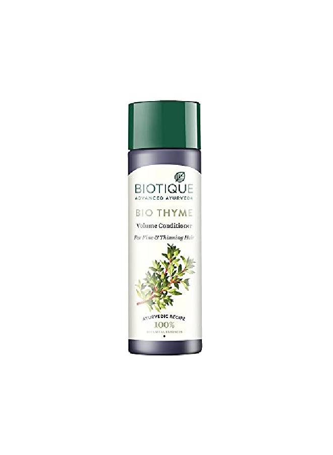 Bio Thyme Volume Conditioner For Fine & Thinning Hair 190 Ml/6.5 Oz. I Thickens Follicles, Balances Ph Level And Leaves Hair Looking Fuller With Sparkling Shine.