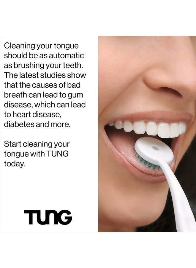 Tung Tongue Brush | Tongue Cleaner for Adults | Plastic Tongue Scraper | Tongue Scrubber | Bad Breath and Halitosis | Fight Bad Breath | Made in America (4 Count)