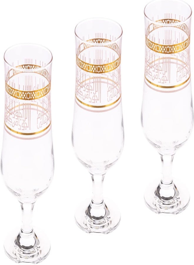 Akdc 3Pcs Stem Glass L(7Cm) Xw(7Cm) Xh(19Cm) Clear, Golden