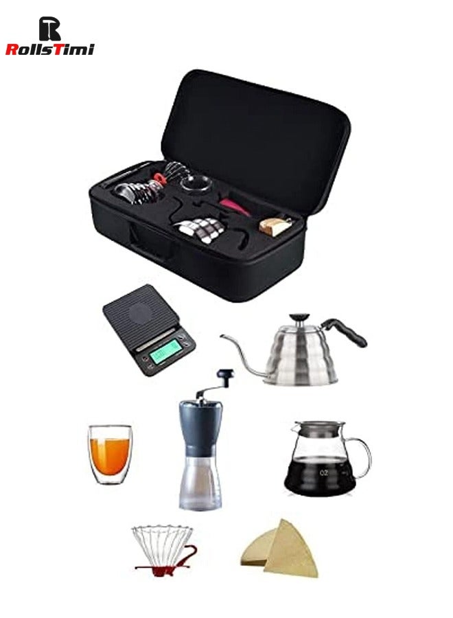 Drip Coffee Maker Set With Carry Case Black 45x14x29cm