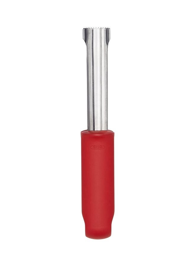 Stainless Steel Quick Release Corer Red/Silver 15cm