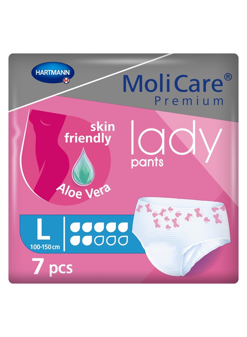 MoliCare Adult Diaper Pants Premium Lady Pants, Pants for women with light incontinence, Large 7 pieces/pack