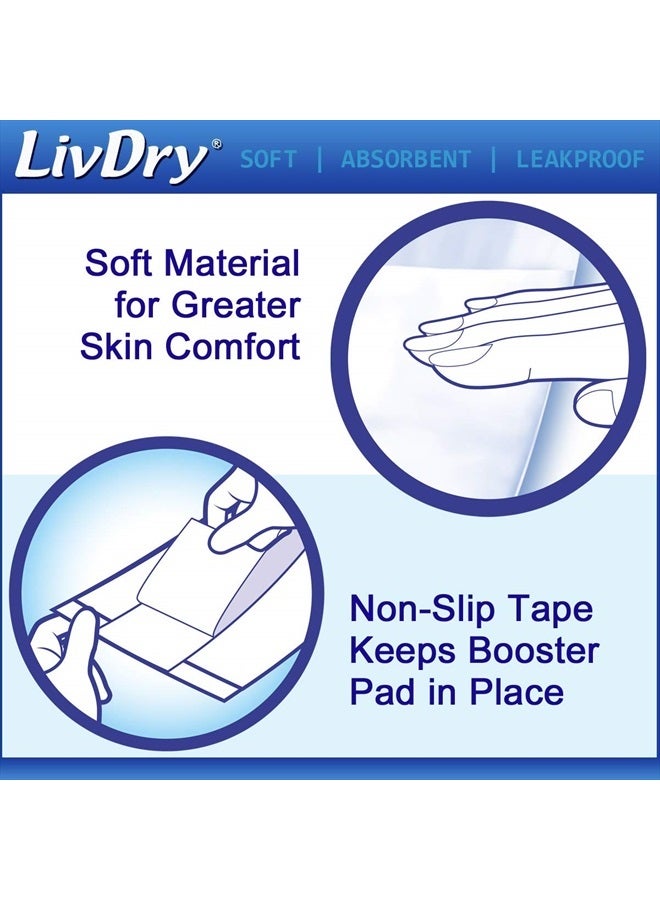 Incontinence Booster Pads, Use with Adult Diapers for Women and Men, Extra Comfort Softness, Disposable Pad (80 Count, Regular Length)