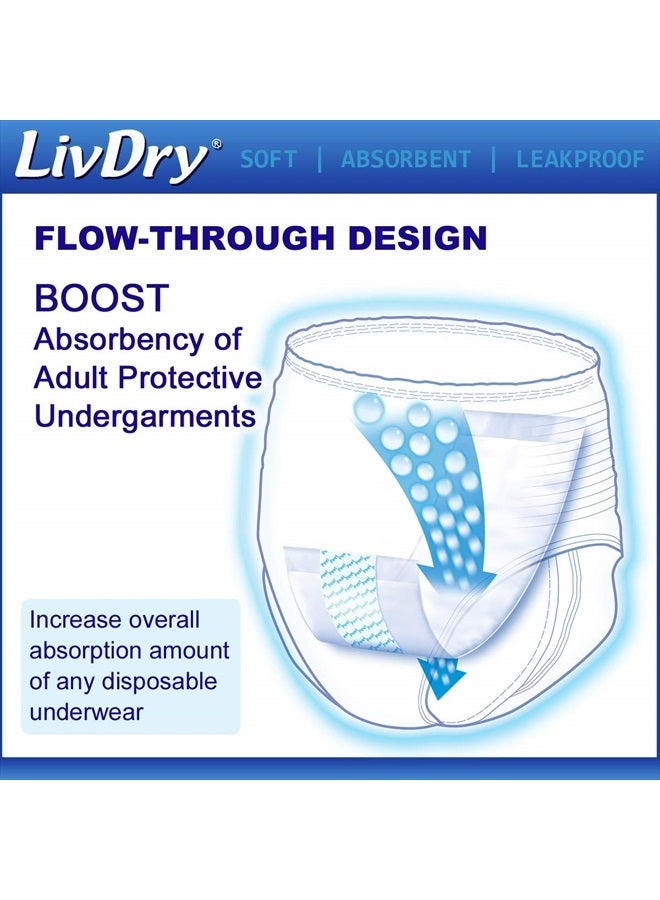Incontinence Booster Pads, Use with Adult Diapers for Women and Men, Extra Comfort Softness, Disposable Pad (80 Count, Regular Length)