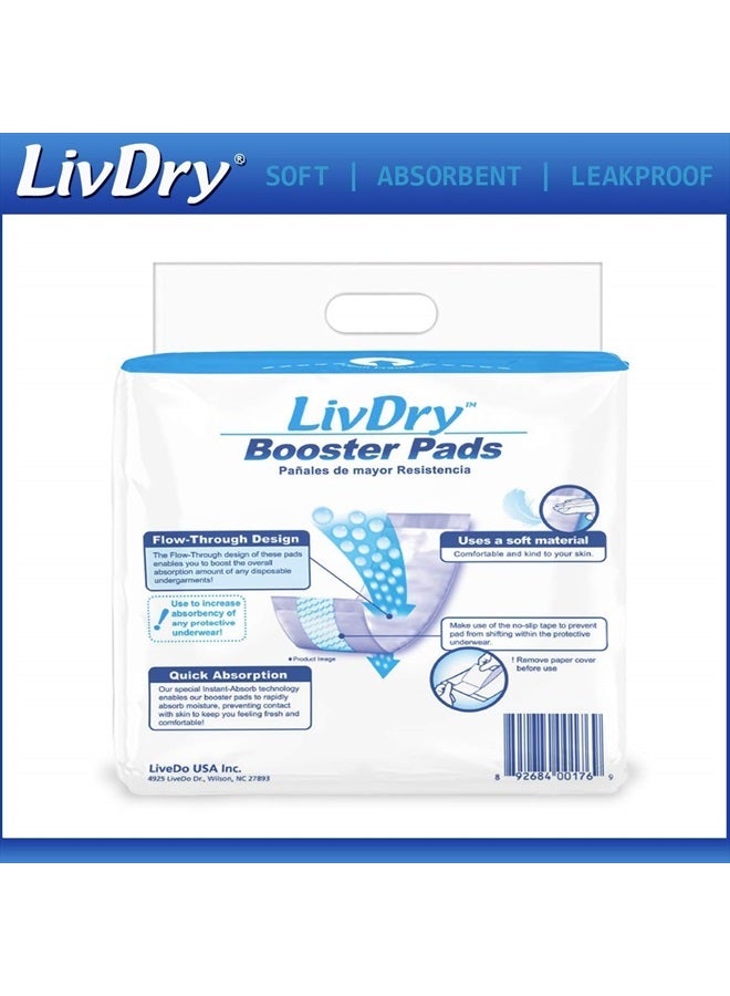 Incontinence Booster Pads, Use with Adult Diapers for Women and Men, Extra Comfort Softness, Disposable Pad (80 Count, Regular Length)