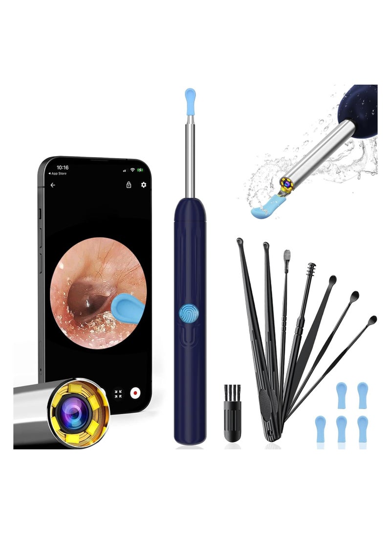 Ear Wax Removal, Ear Cleaner with Camera with 1080P, Ear Wax Removal Tool with 6 LED Light, Ear Wax Removal Kit with 8 Ear Pick, Ear Camera for iPhone, iPad, Android Phones