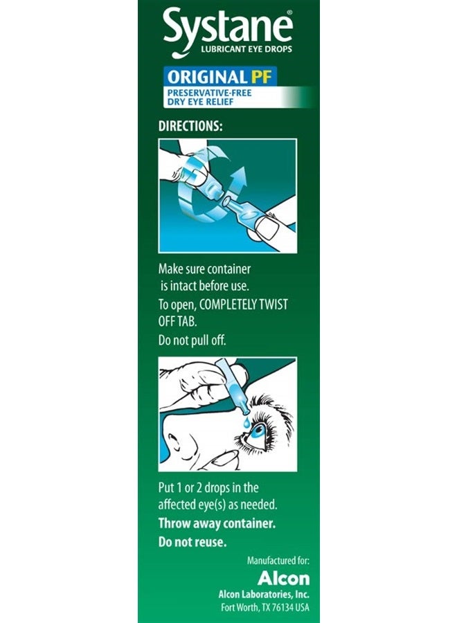 Long Lasting Lubricant Eye Drops Vials Eye Drops, 30 Count (Pack of 1)