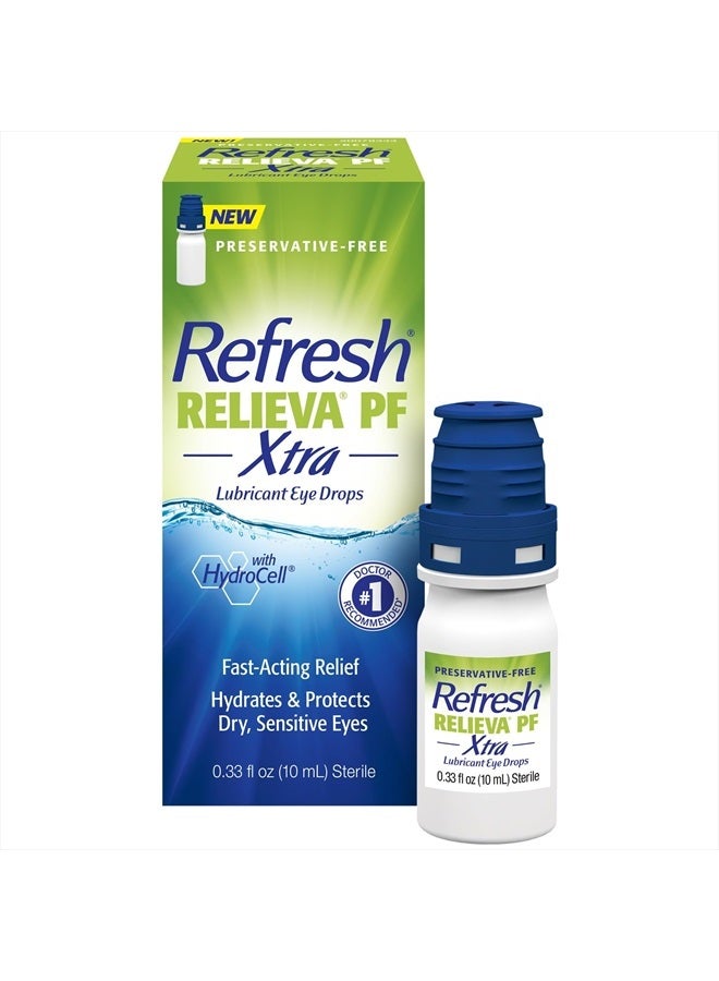 RELIEVA Xtra Preservative-Free Tears Lubricant Eye Drops, 0.33 fl oz (10 mL)