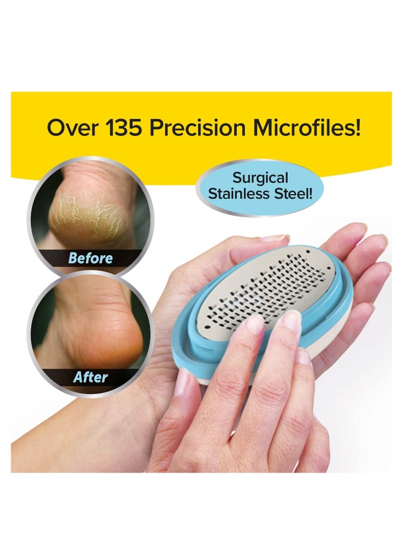 PedEgg Classic Callus Remover, As Seen On TV, New Look, Safely and Painlessly Remove Tough Calluses & Dry Skin to Reveal Smooth Soft Feet, 135 Precision Micro-Blades, Traps Shavings Mess-Free