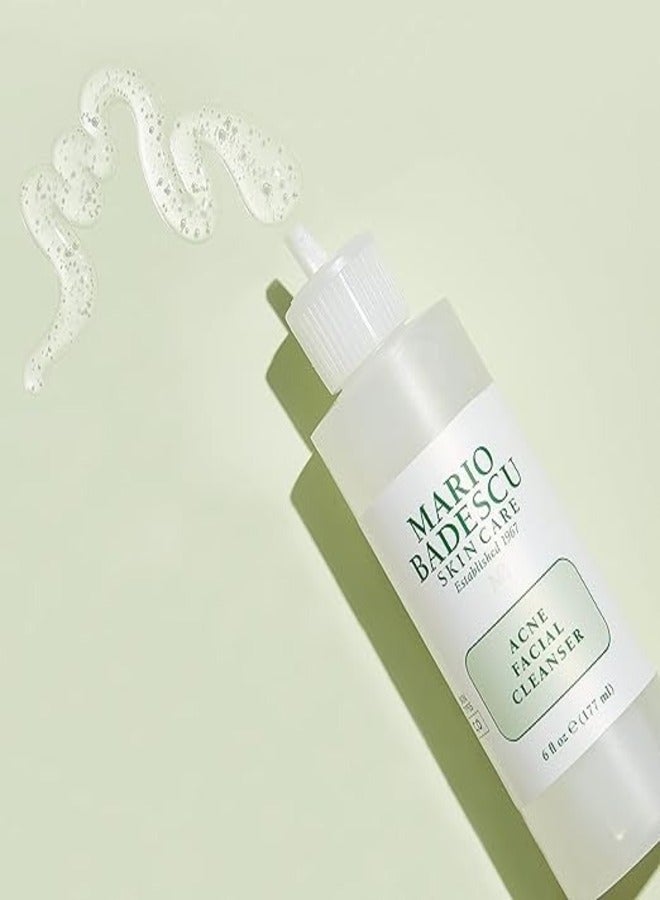 Mario Badescu Acne Facial Cleanser for Combination & Oily Skin, Oil-Free Face Wash with Salicylic Acid & Aloe Vera, Deep Pore Clean 177ml