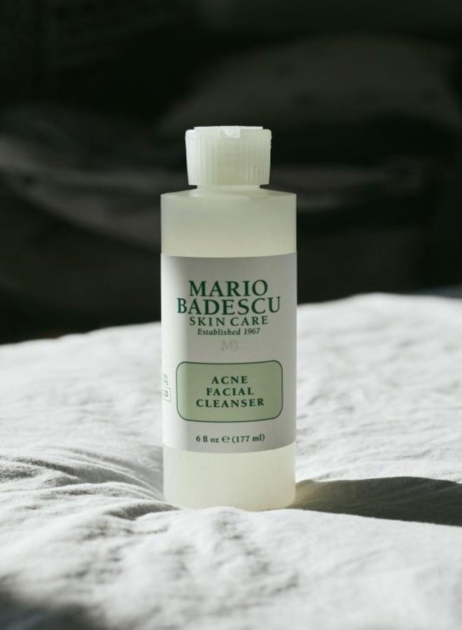 Mario Badescu Acne Facial Cleanser for Combination & Oily Skin, Oil-Free Face Wash with Salicylic Acid & Aloe Vera, Deep Pore Clean 177ml