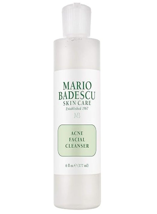 Mario Badescu Acne Facial Cleanser for Combination & Oily Skin, Oil-Free Face Wash with Salicylic Acid & Aloe Vera, Deep Pore Clean 177ml