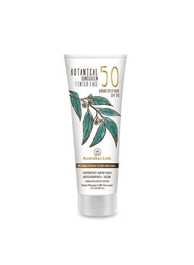 Botanical Sunscreen Tinted Face BB Cream SPF 50 3 Ounce Rich-Deep Broad Spectrum