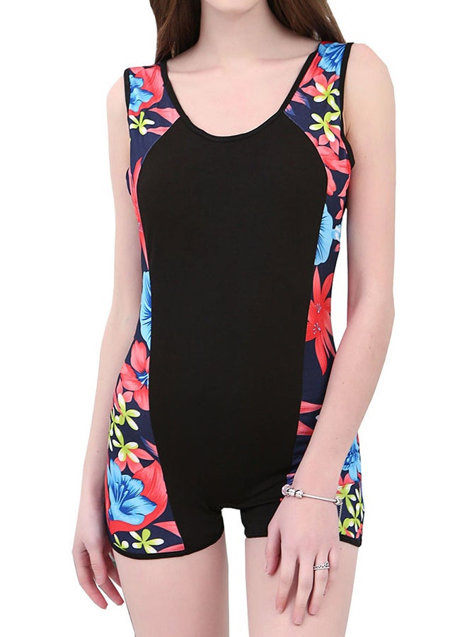 Floral Block Dri-Fit Slim One Piece Tankini Multicolor