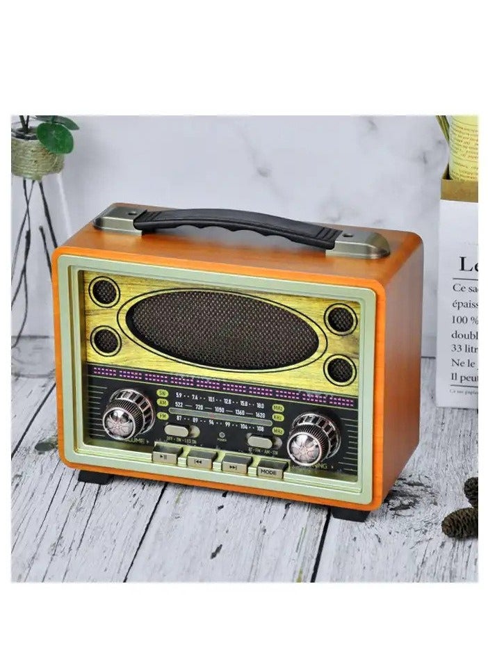 Meier M-2027BT: Portable Rechargeable Bluetooth Wooden Radio