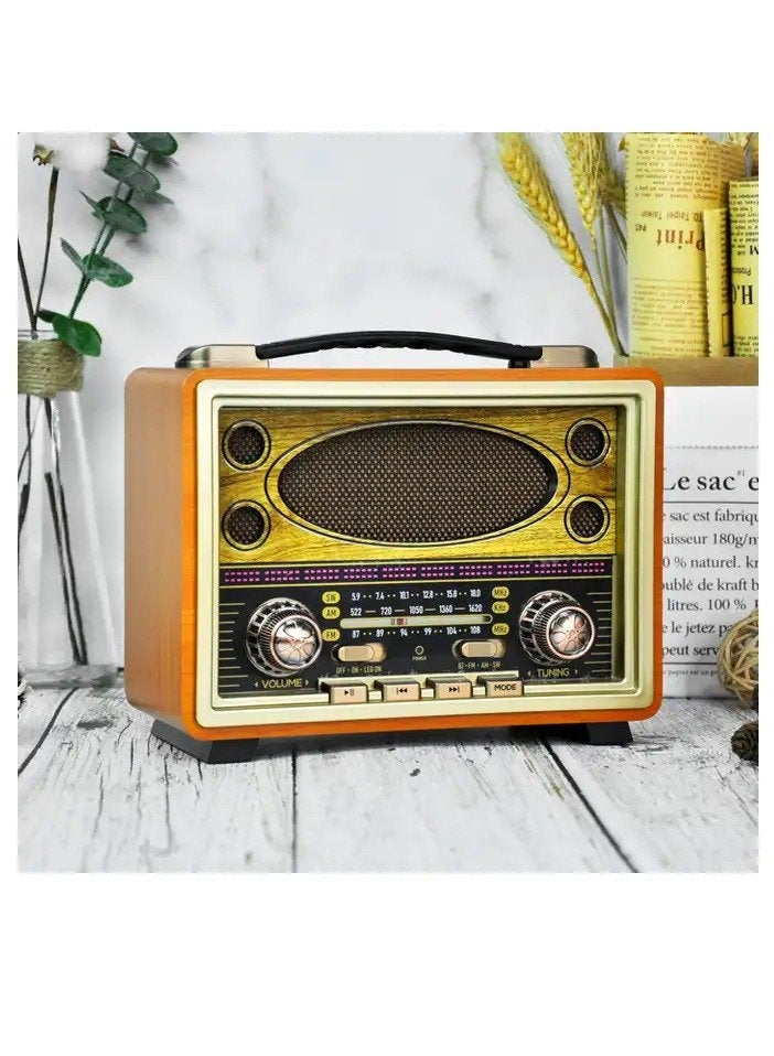 Meier M-2027BT: Portable Rechargeable Bluetooth Wooden Radio