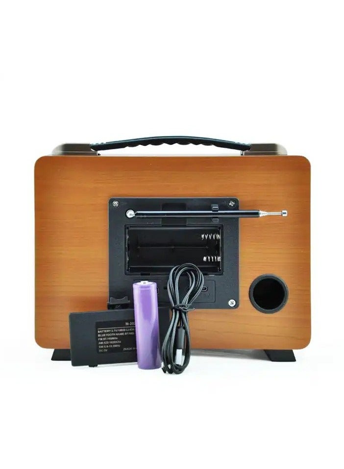 Meier M-2027BT: Portable Rechargeable Bluetooth Wooden Radio