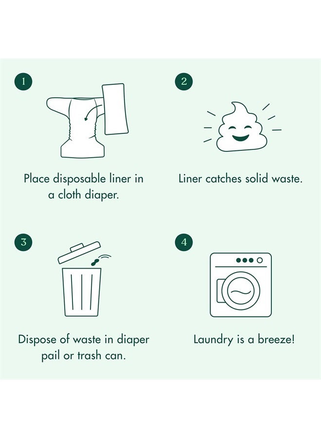 Disposable Cloth Diaper Liners - 400 Count - (4 Rolls, 100 Sheets per Roll)
