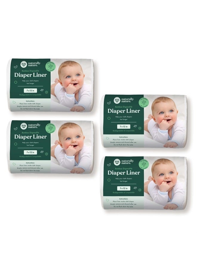 Disposable Cloth Diaper Liners - 400 Count - (4 Rolls, 100 Sheets per Roll)