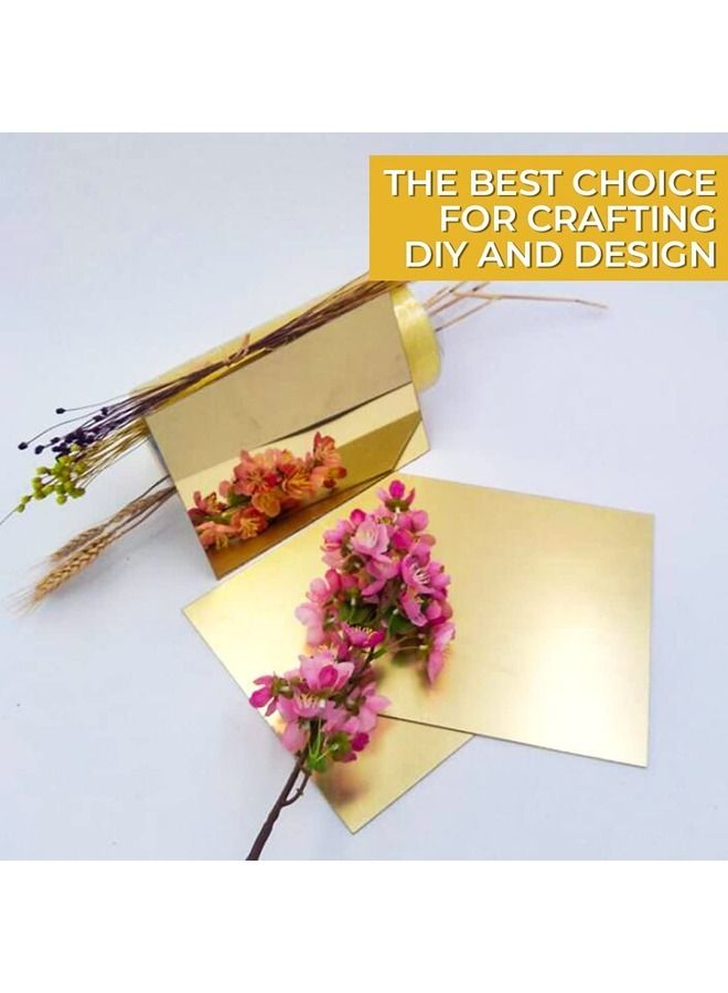 LAMSIT IBDAA Acrylic Sheet 3mm Thick Pack of 2 Rectangle Golden Mirror