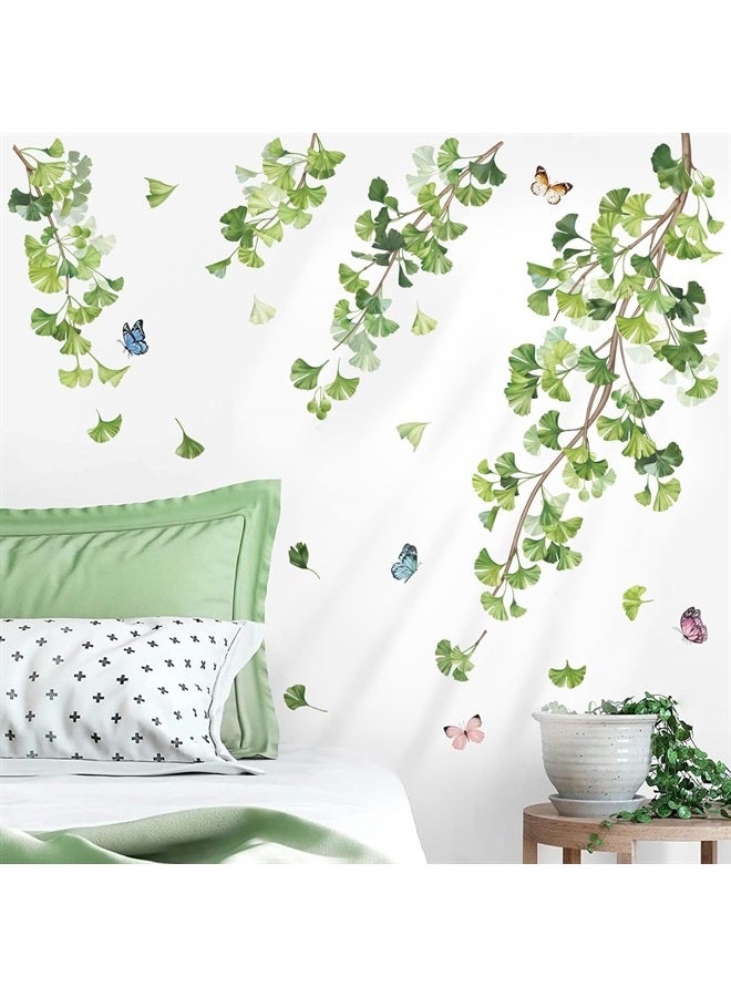 Hanging Green Leaves Wall Decals Ivy Vine Plants Wall Stickers Living Room Bedroom Sofa TV Background Wall Decor