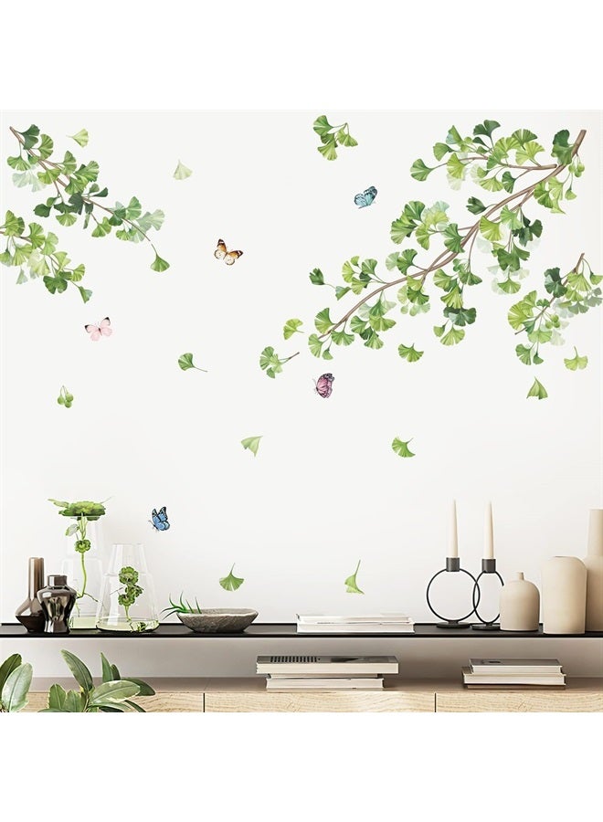 Hanging Green Leaves Wall Decals Ivy Vine Plants Wall Stickers Living Room Bedroom Sofa TV Background Wall Decor