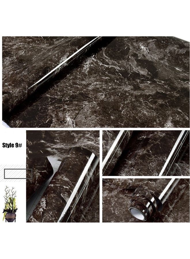 Marble Pattern Self Adhesive Wallpaper Black/White 61*500cm