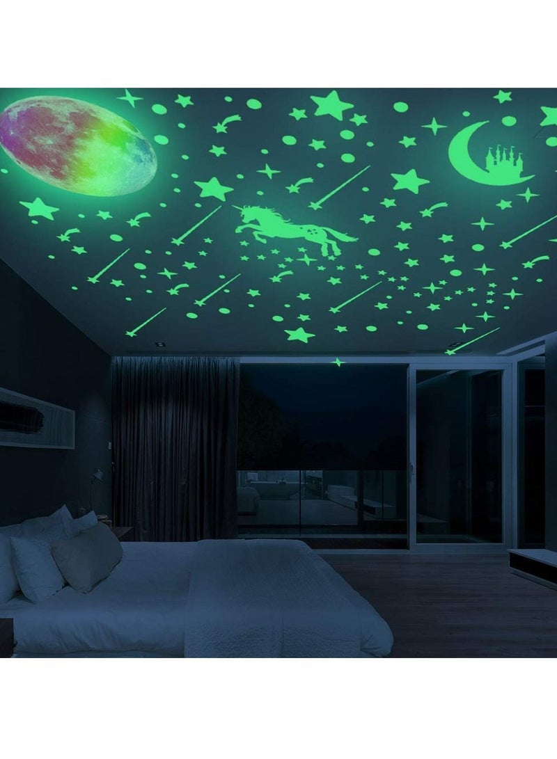 Glow in The Dark Stars for Ceiling Moon Wall Decals 525 Pcs Ceiling Kids Decors Perfect Nursery Bedroom Living Room Gift Boys and Girls