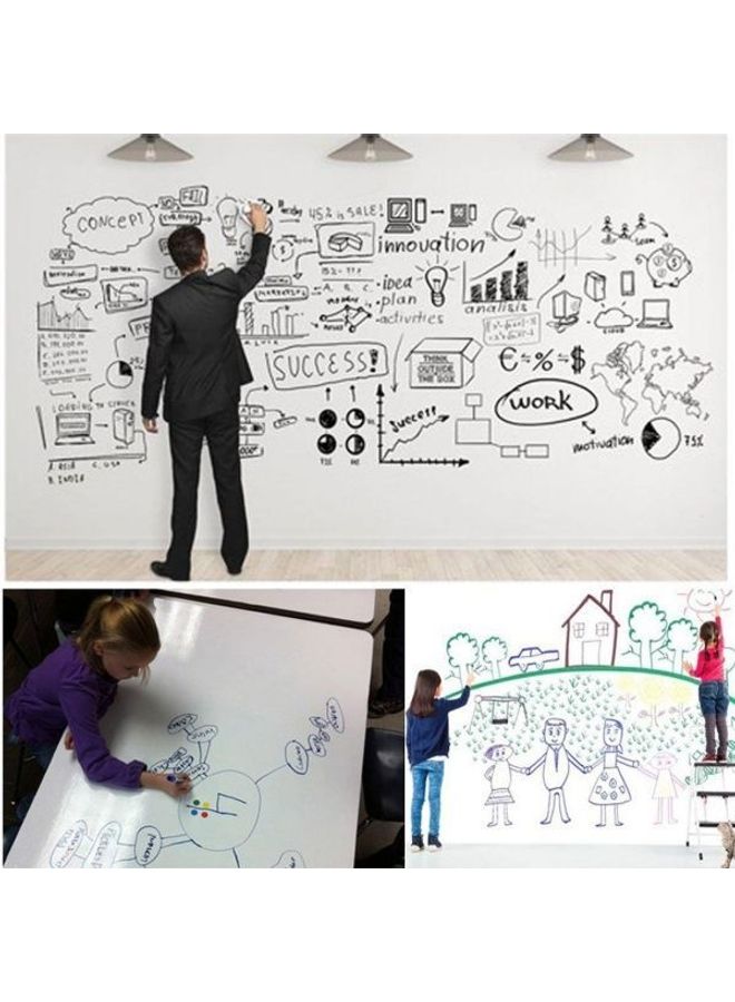 White Board Sticker Wall Paper Decor Removable Vinyl Chalkboard 45X200cm