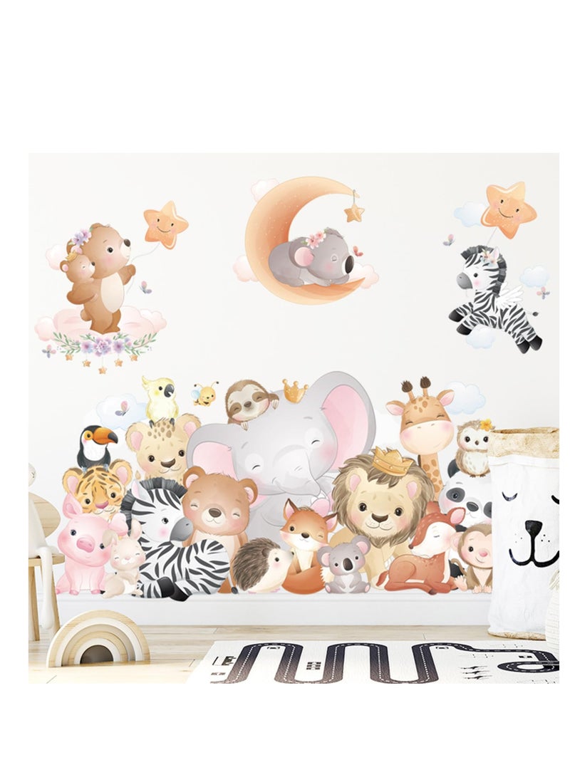 Room Wall Decals Decor, for Bedroom Zebra Star Wall Stickers for Living Room Animal Nursery Wall Decor, for Wall Décor Wall Murals Stickers and Murals 3D DIY Wall Art