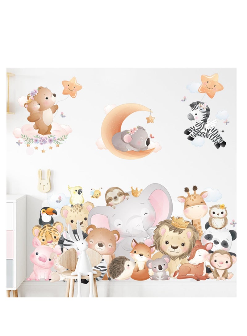 Room Wall Decals Decor, for Bedroom Zebra Star Wall Stickers for Living Room Animal Nursery Wall Decor, for Wall Décor Wall Murals Stickers and Murals 3D DIY Wall Art