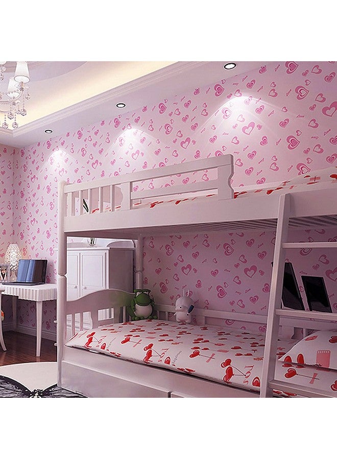 Wall Stickers Wallpaper Bedroom Interior (45 X 500 Cm) Decoration Love Design With Hearts Romantic Diy Selfadhesive Pink