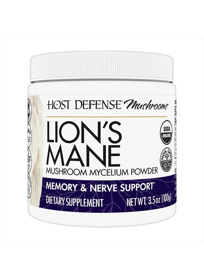 Lion's Mane Powder - Brain Health Support Supplement - Mushroom Supplement to Support Focus & Memory Function - Immune & Nervous System Support Supplement - 3.5 oz (66 Servings)*