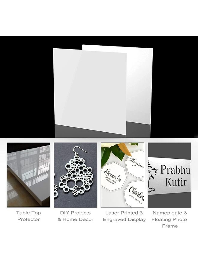 LAMSIT IBDAA Acrylic Sheet 3mm Thick Pack of 2 Rectangle White
