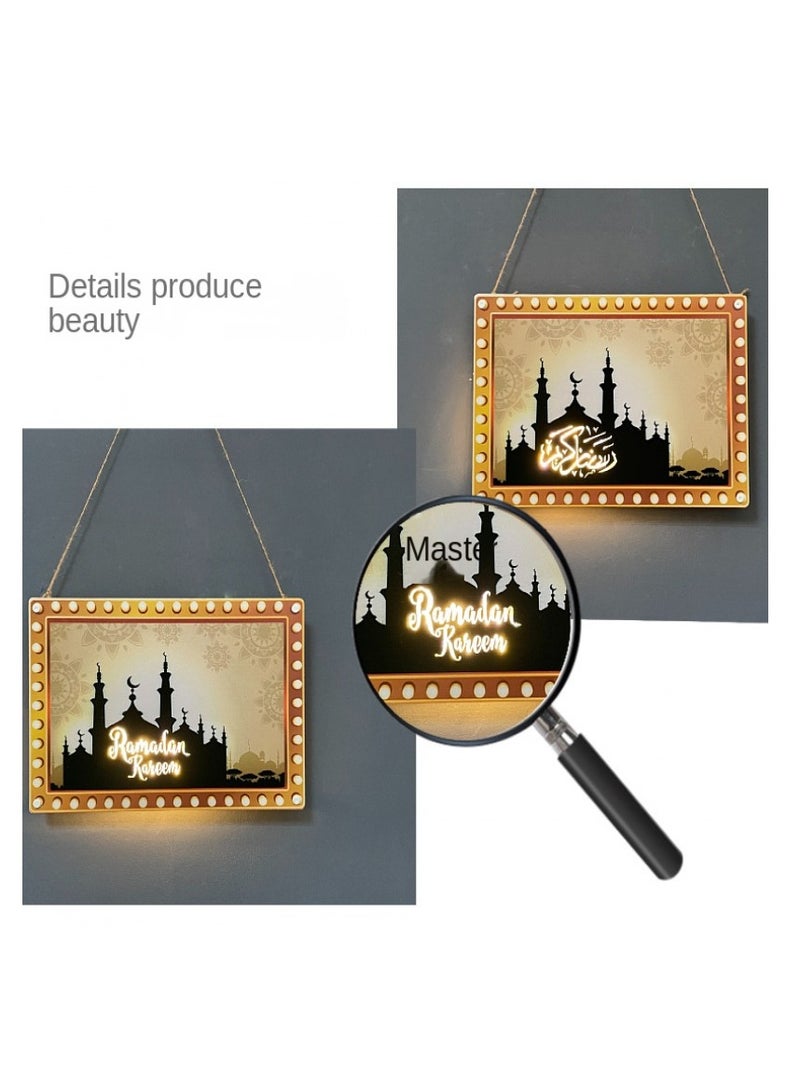 Layout Decoration LED Hanging Paintings Wall Decoration Ramadan Eid Al Adha And Eid Mubarak Decorations