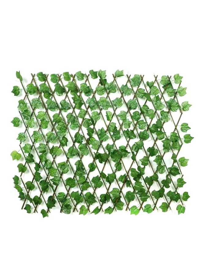 3 Piece Extandable Faux Fencing Panel With Artificial Green Leaves