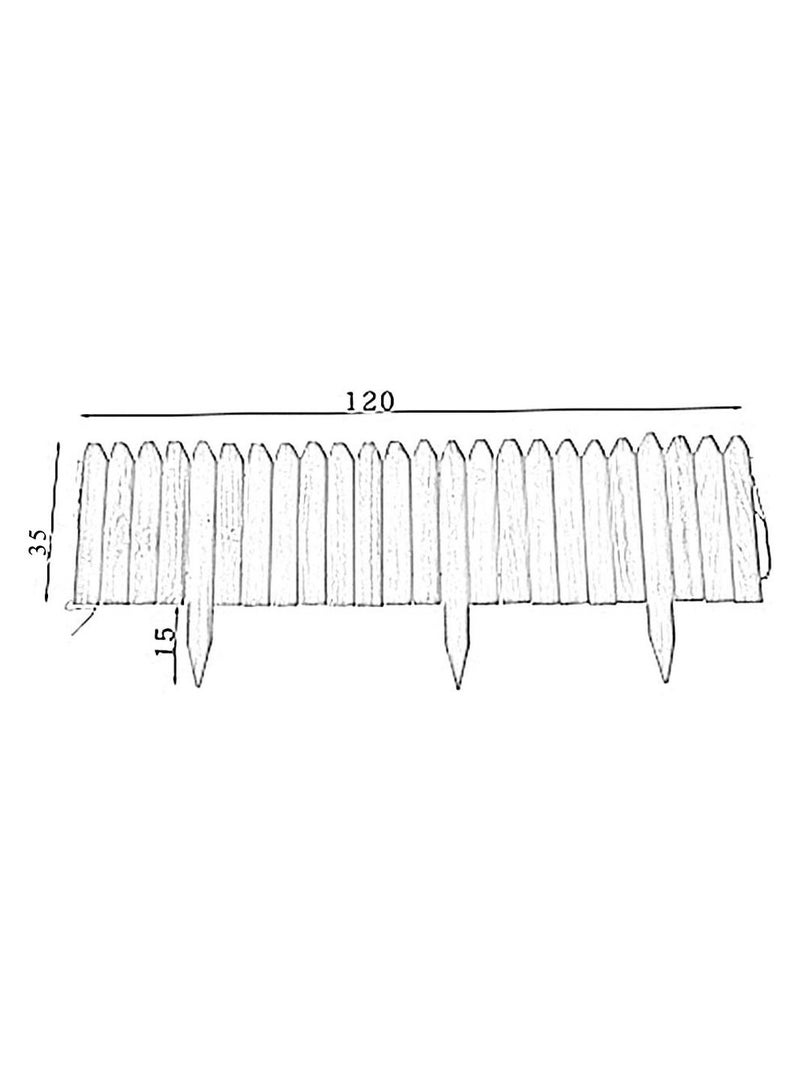 LINGWEI Wooden Garden Fence 120x35x4 cm