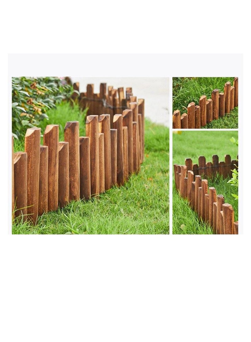 LINGWEI Wooden Garden Fence 120x35x4 cm