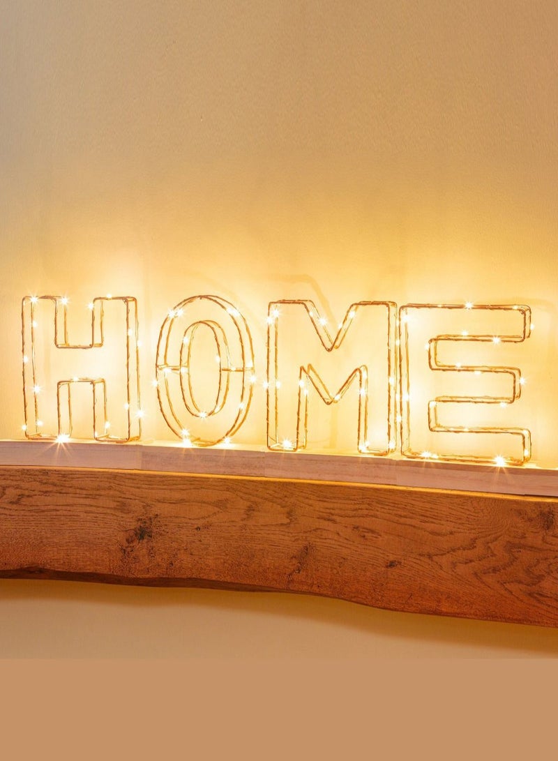 Golden Letter H Glowing with LED Lights 25cm
