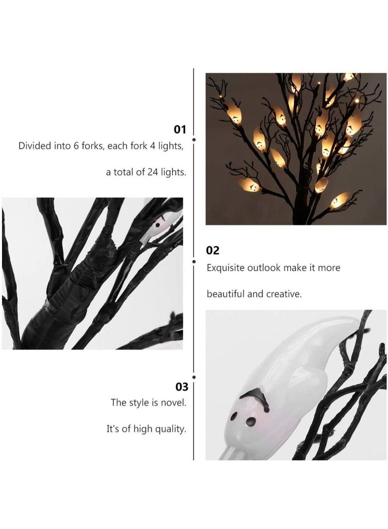 Halloween Ghost Tree Lamp with Warm White LED Lights 60cm