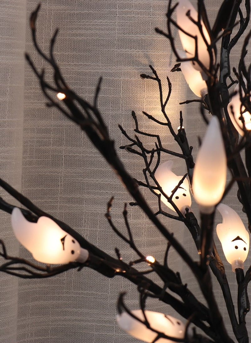 Halloween Ghost Tree Lamp with Warm White LED Lights 60cm