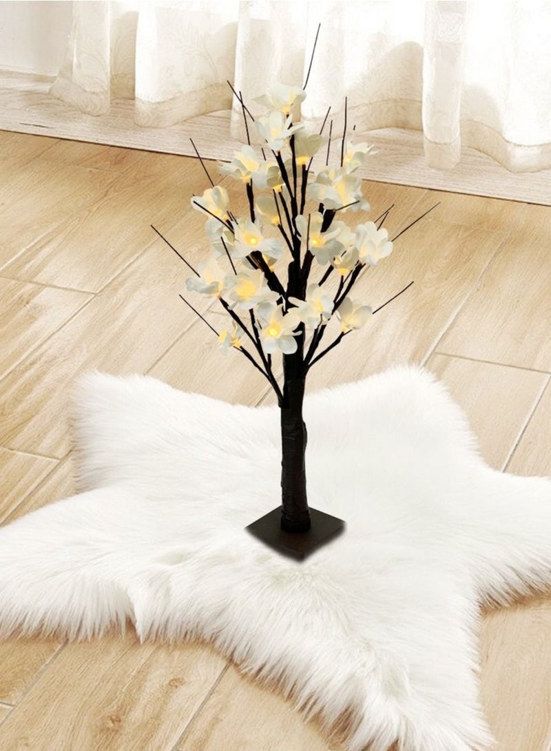 White Cherry Blossom Flower Tree LED Lamp with Fairy Lights 60cm