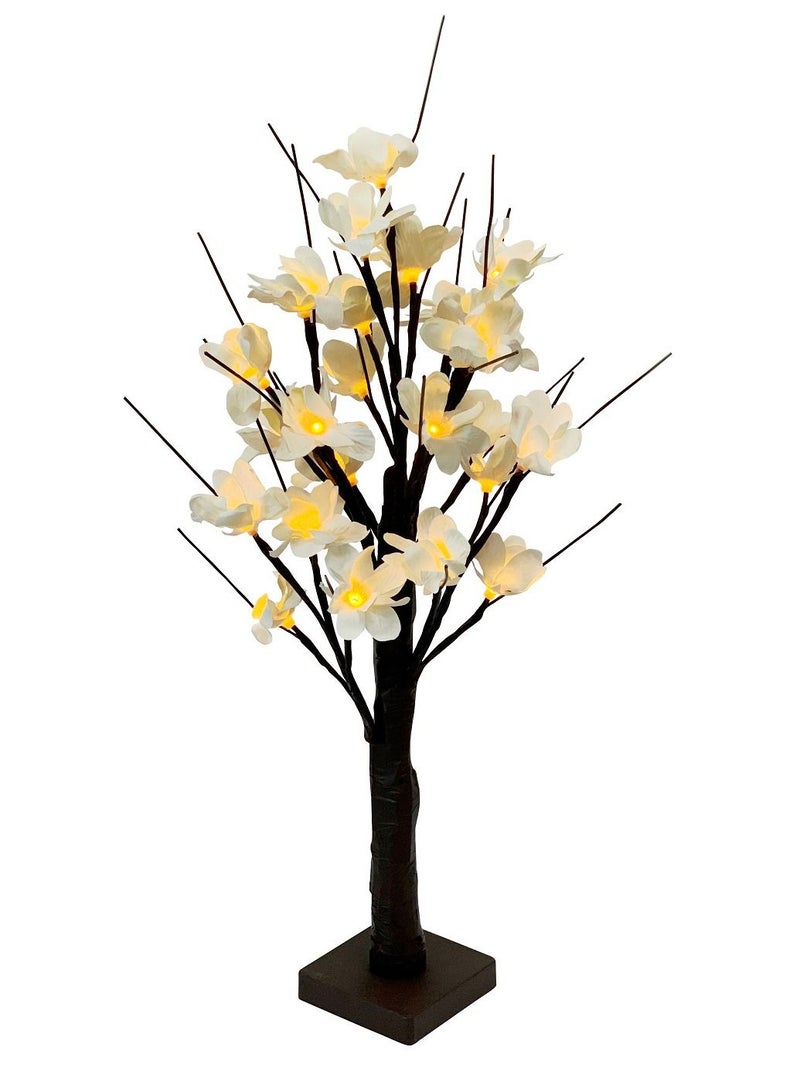 White Cherry Blossom Flower Tree LED Lamp with Fairy Lights 60cm