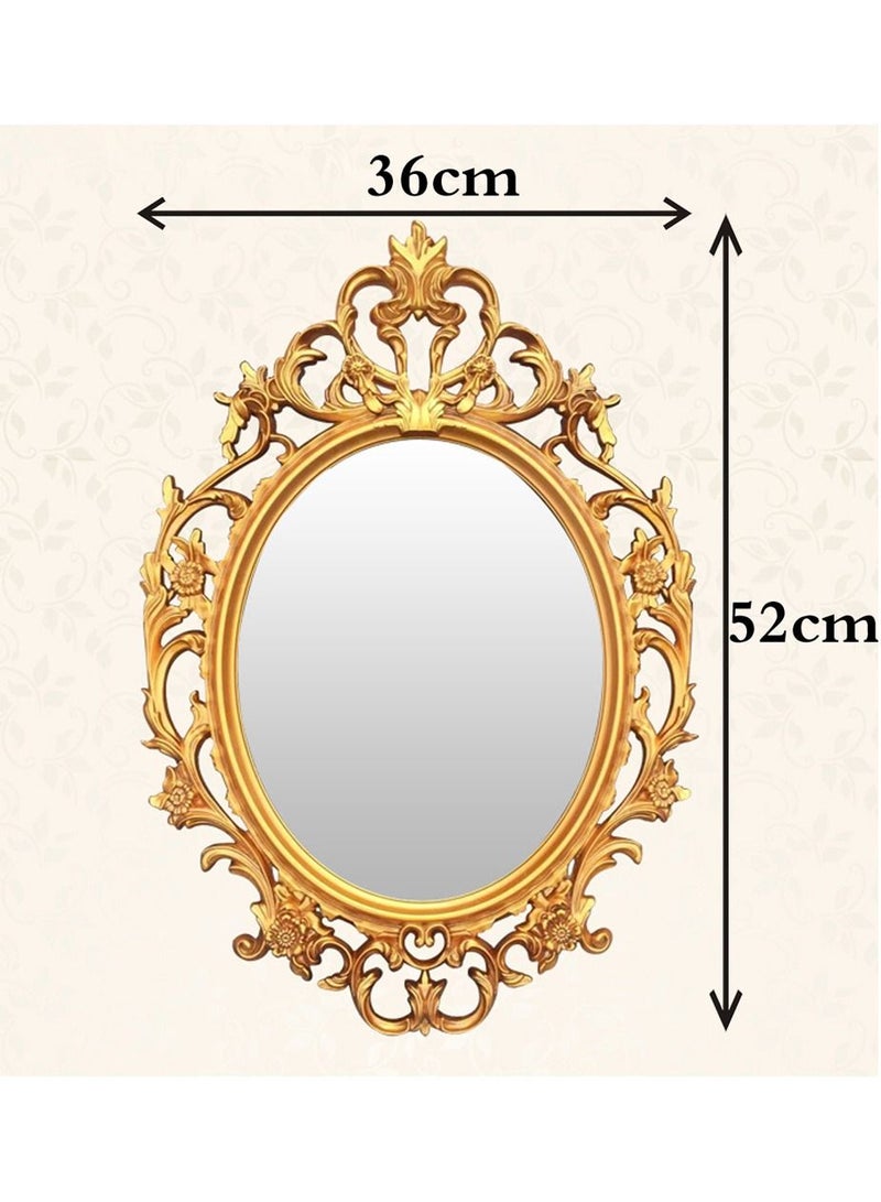 LINGWEI Decorative Wall Hanging Mirror  Golden