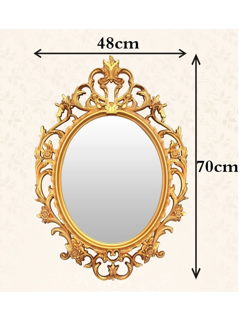 LINGWEI Decorative Wall Hanging Makeup Mirror Golden