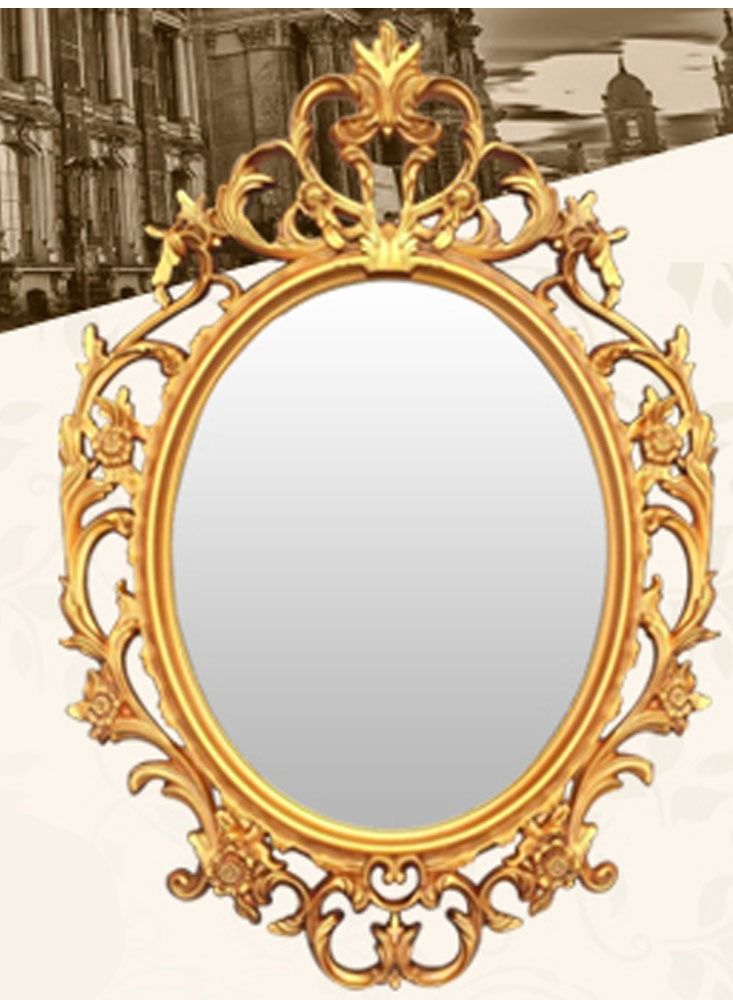 LINGWEI Decorative Wall Hanging Mirror  Golden