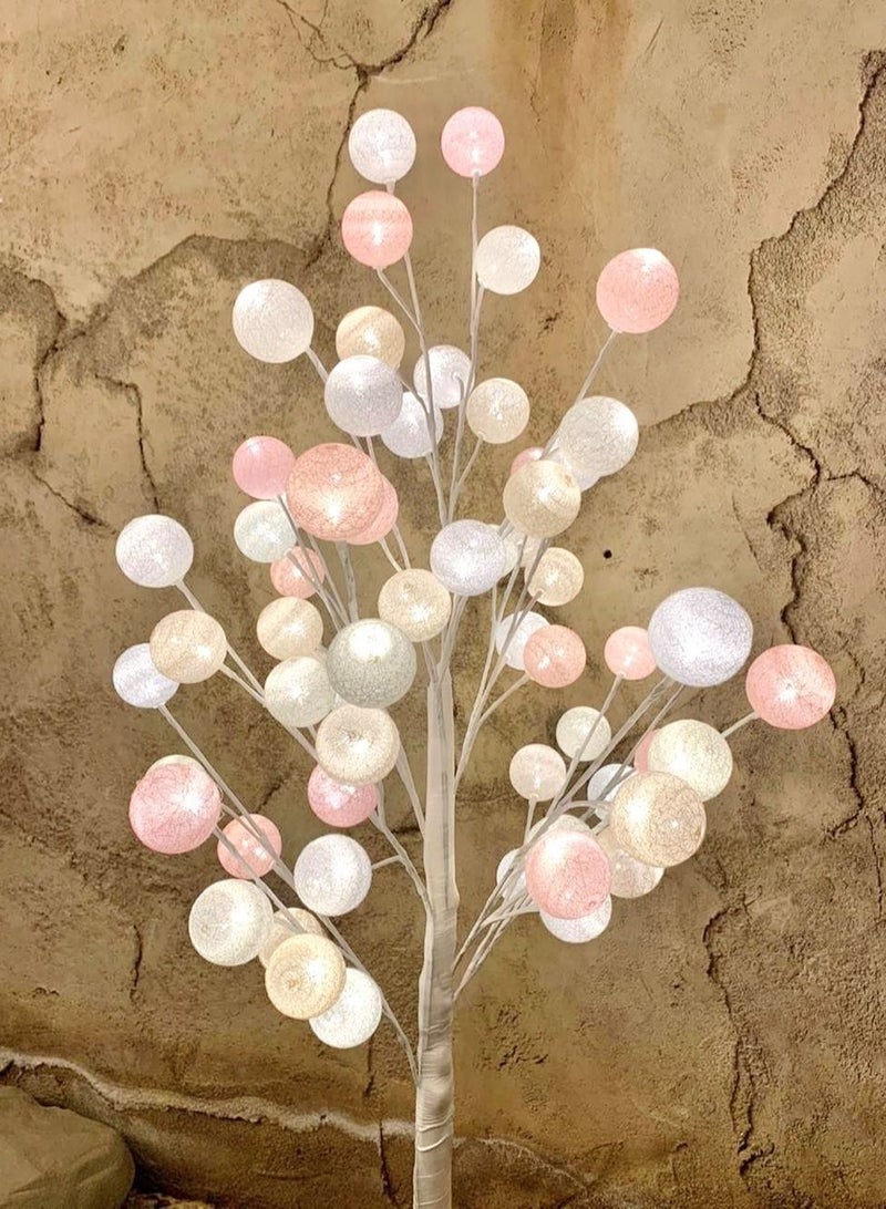 LED Cotton Ball Tree Lamp for Home Décor 120cm